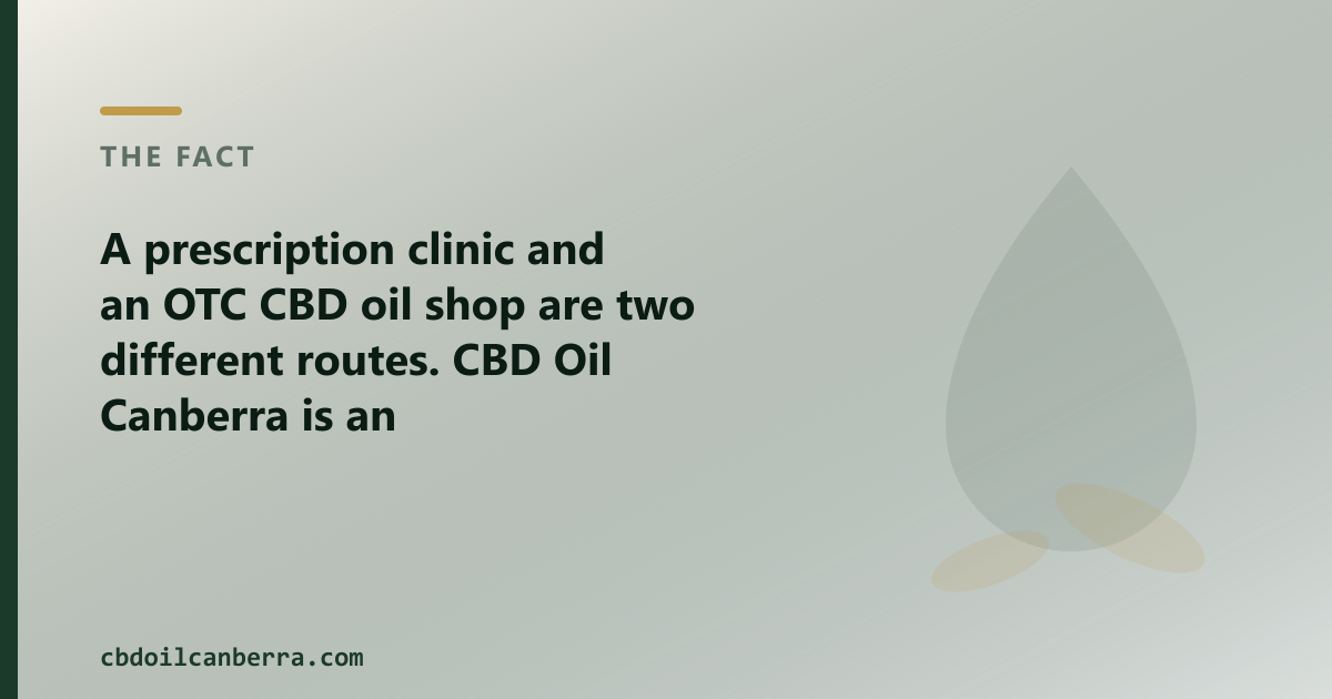 A prescription clinic and an OTC CBD oil shop are two different routes